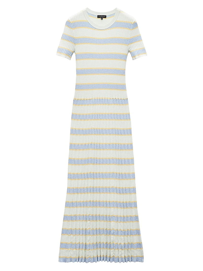 Eloise Short-Sleeve Pleated Sweater Dress