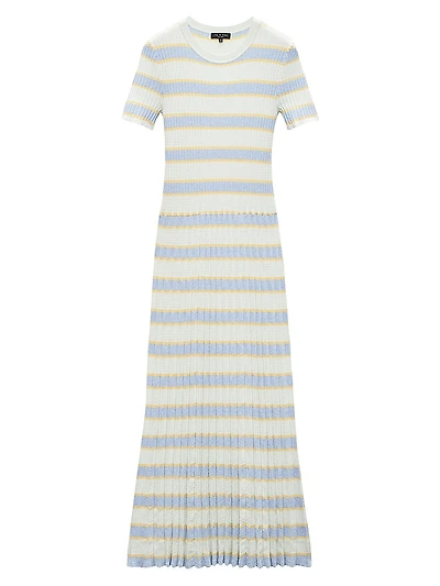 Eloise Short-Sleeve Pleated Sweater Dress