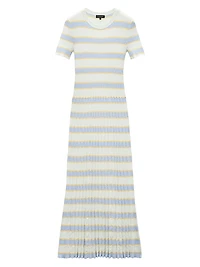 Eloise Short-Sleeve Pleated Sweater Dress