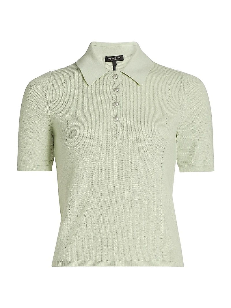 Darcey Cotton-Cashmere Polo Top