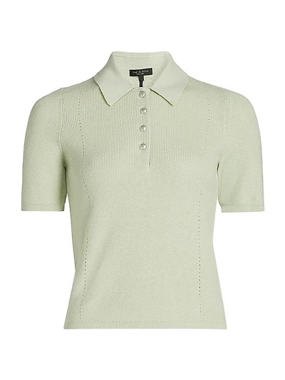 Darcey Cotton-Cashmere Polo Top