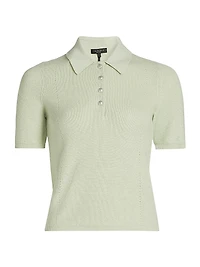 Darcey Cotton-Cashmere Polo Top