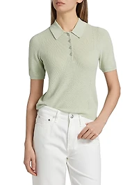 Darcey Cotton-Cashmere Polo Top