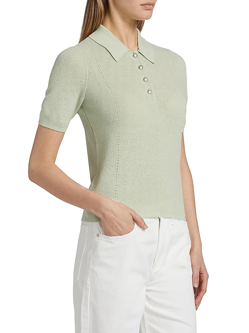Darcey Cotton-Cashmere Polo Top