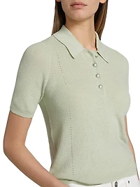 Darcey Cotton-Cashmere Polo Top