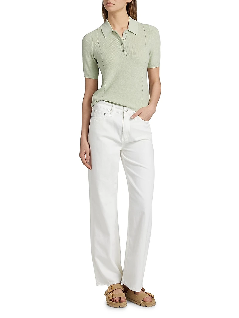 Darcey Cotton-Cashmere Polo Top