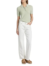 Darcey Cotton-Cashmere Polo Top