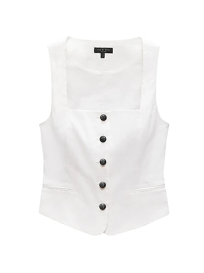 Mariana Linen-Blend Vest