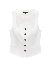 Mariana Linen-Blend Vest