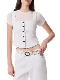 Mariana Linen-Blend Vest