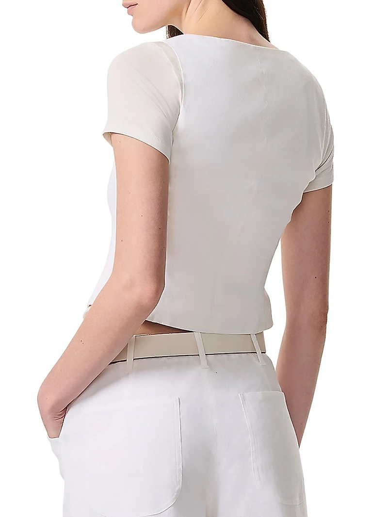 Mariana Linen-Blend Vest