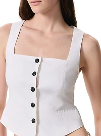 Mariana Linen-Blend Vest