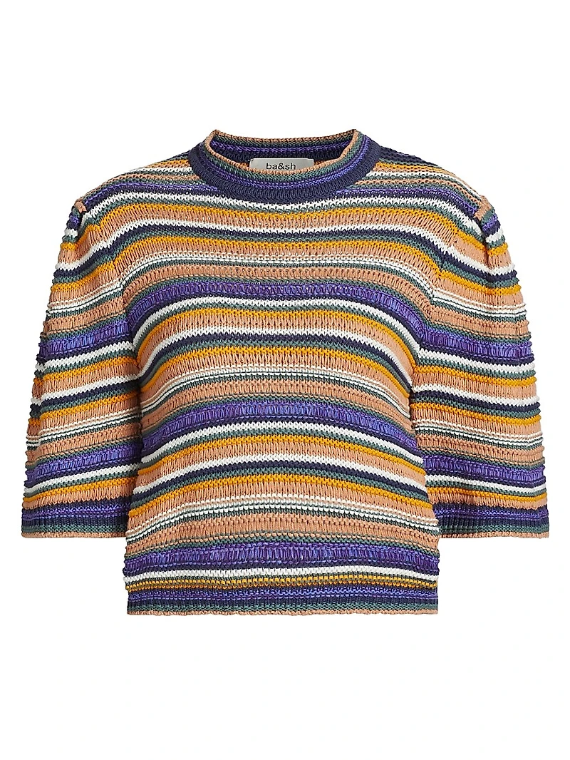 Farfaela Striped Cotton Sweater