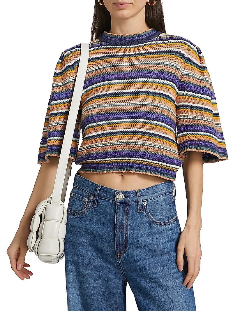 Farfaela Striped Cotton Sweater