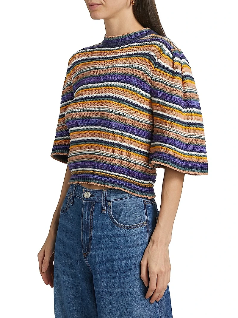 Farfaela Striped Cotton Sweater