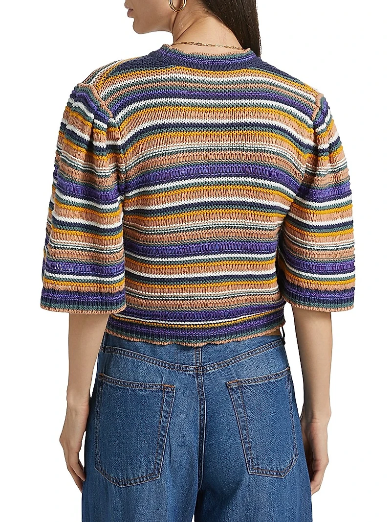 Farfaela Striped Cotton Sweater