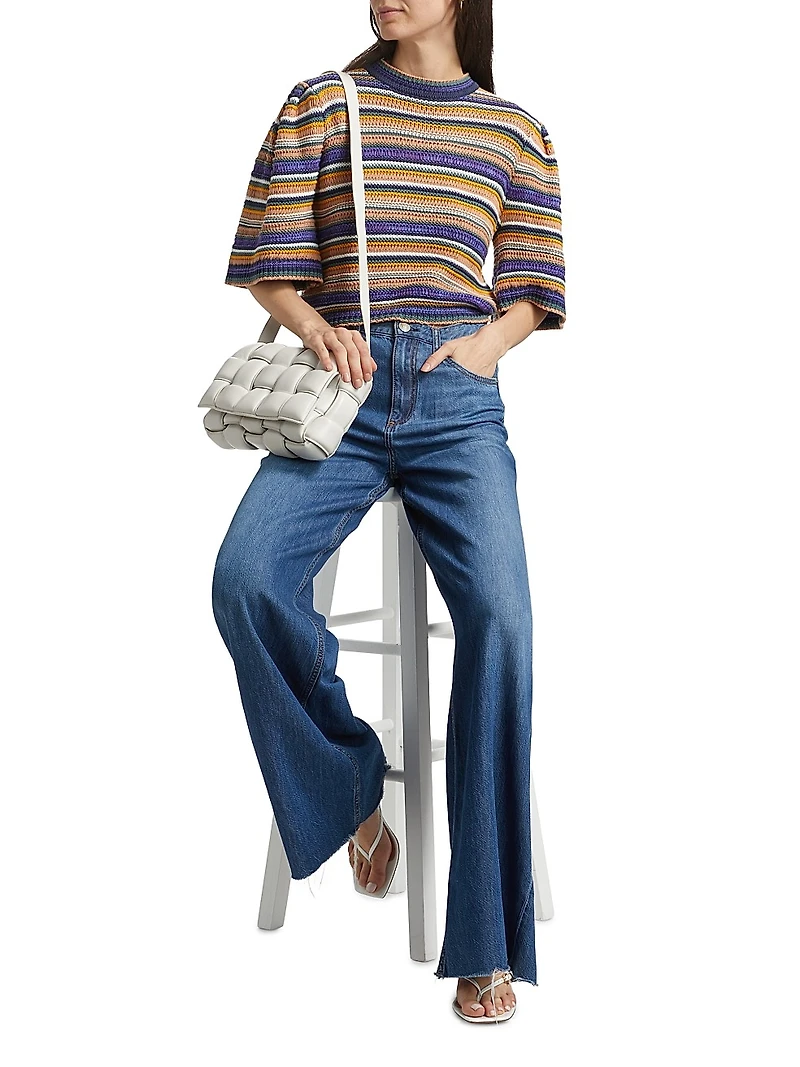 Farfaela Striped Cotton Sweater