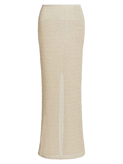 Prettie Crochet-Knit Sheer Maxi-Skirt