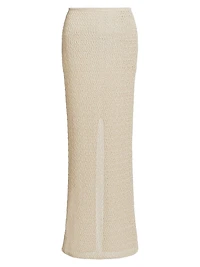 Prettie Crochet-Knit Sheer Maxi-Skirt