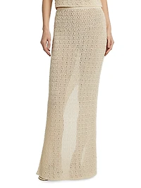 Prettie Crochet-Knit Sheer Maxi-Skirt