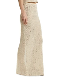 Prettie Crochet-Knit Sheer Maxi-Skirt