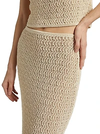 Prettie Crochet-Knit Sheer Maxi-Skirt