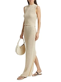 Prettie Crochet-Knit Sheer Maxi-Skirt