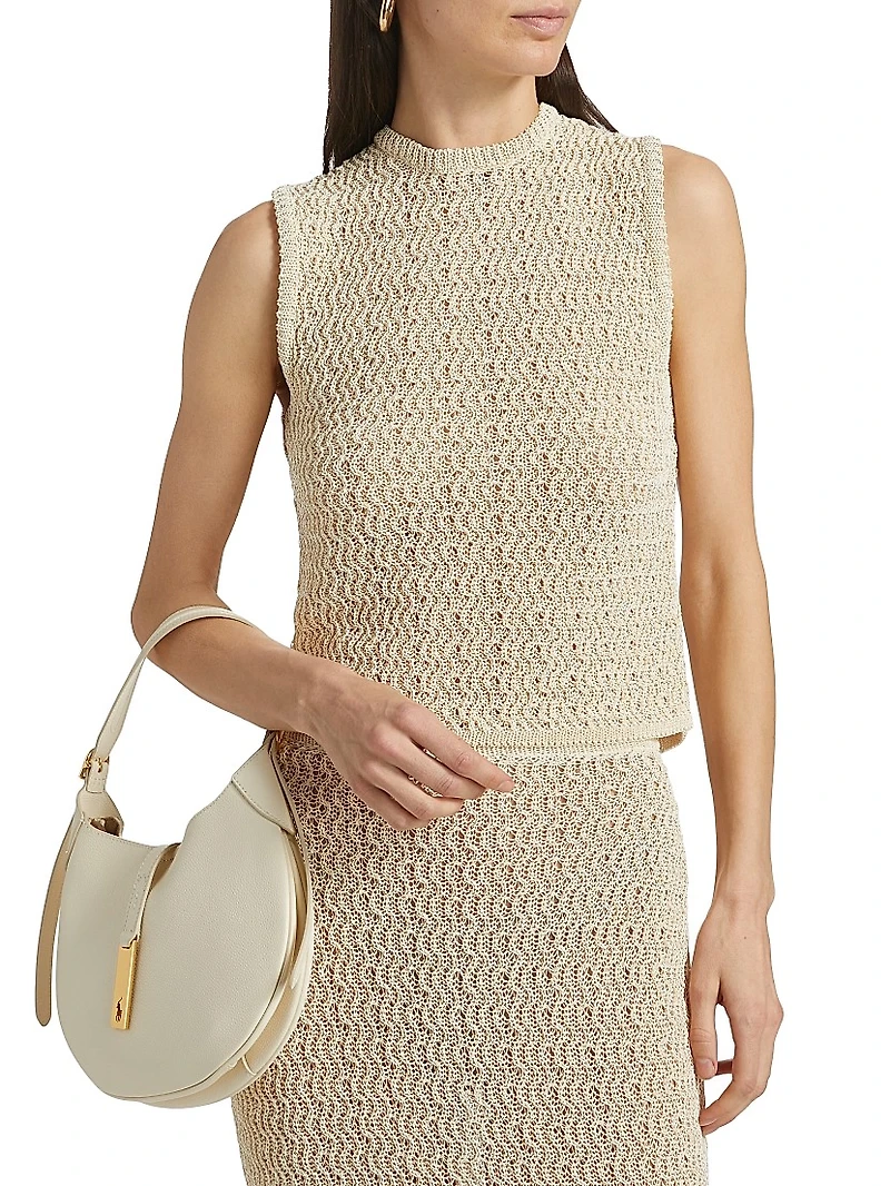 Pira Cotton-Blend Crochet-Knit Top