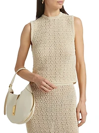 Pira Cotton-Blend Crochet-Knit Top