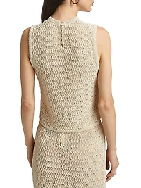 Pira Cotton-Blend Crochet-Knit Top