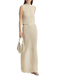 Pira Cotton-Blend Crochet-Knit Top