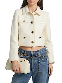 Meiradith Cotton-Blend Bouclé Crop Jacket