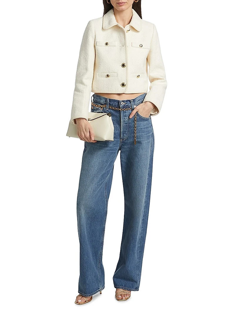 Meiradith Cotton-Blend Bouclé Crop Jacket