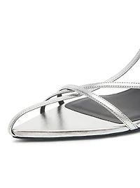 35MM Metallic Leather Kitten-Heel Sandals