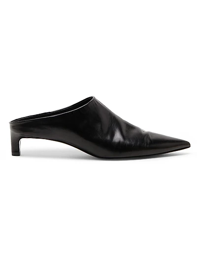 35MM Leather Kitten-Heel Mules