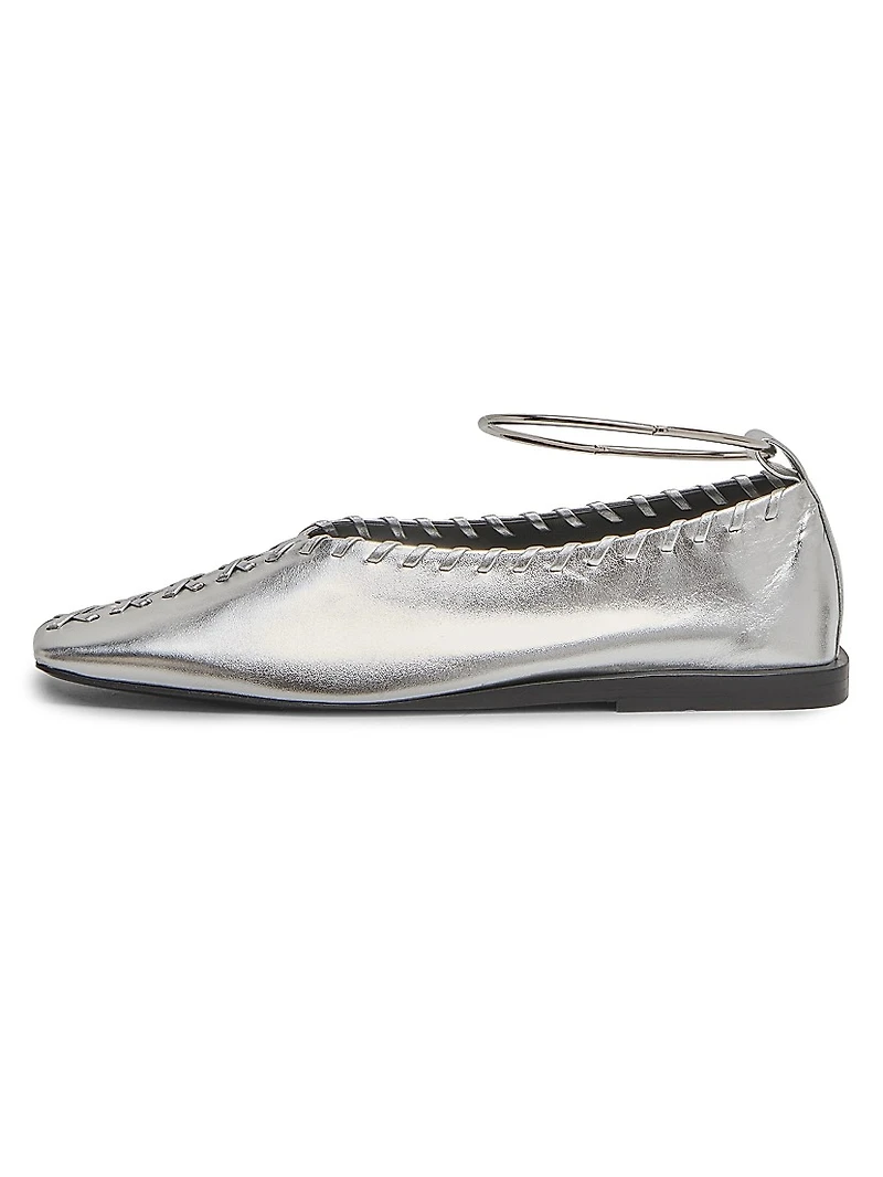 Ballerina Metallic Leather Flats