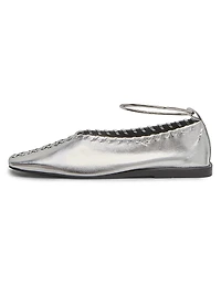 Ballerina Metallic Leather Flats