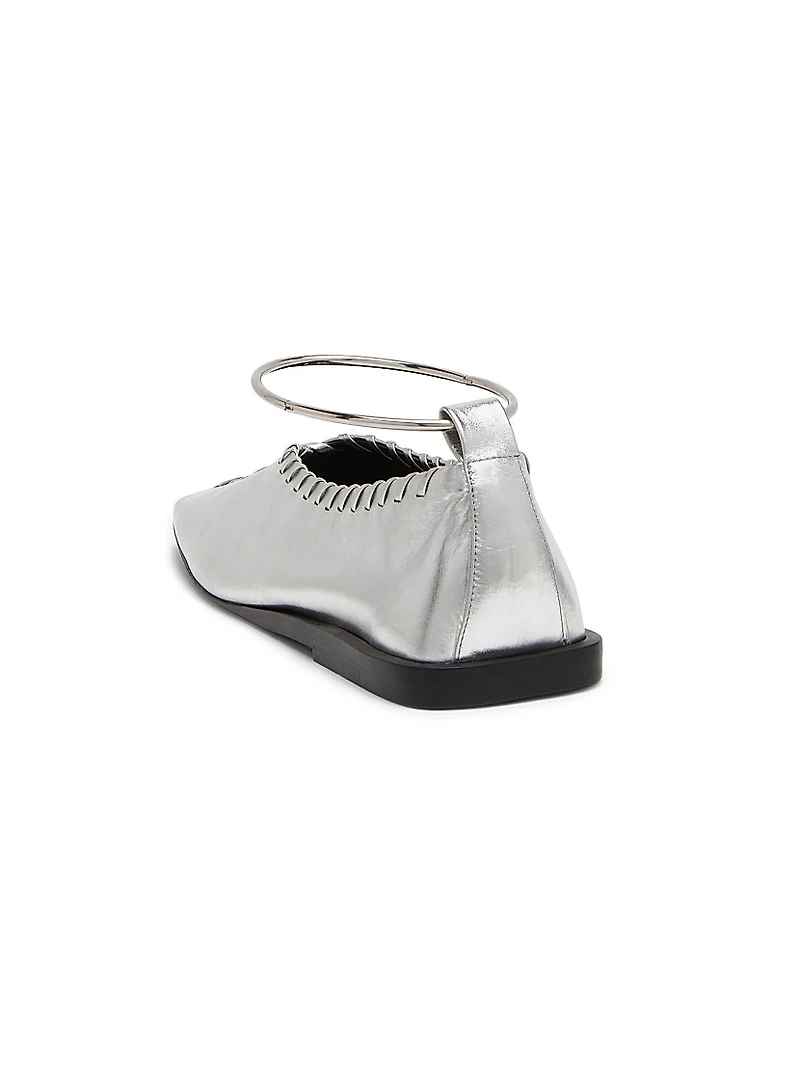 Ballerina Metallic Leather Flats