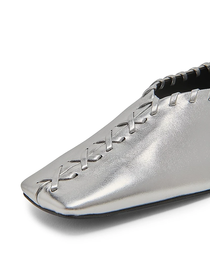 Ballerina Metallic Leather Flats