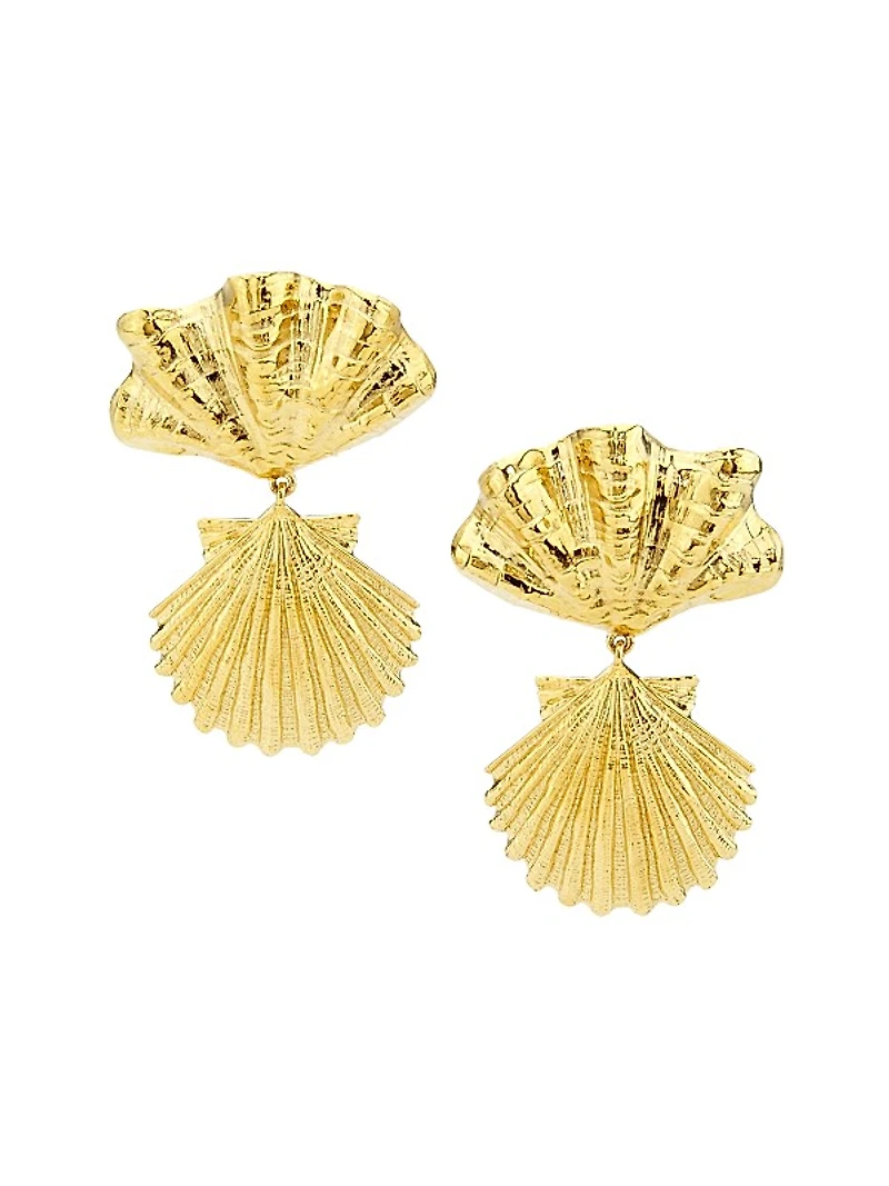 Goldtone Seashell Drop Earrings