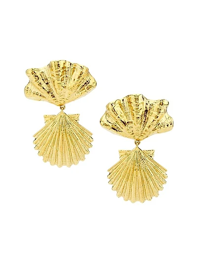 Goldtone Seashell Drop Earrings