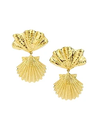 Goldtone Seashell Drop Earrings