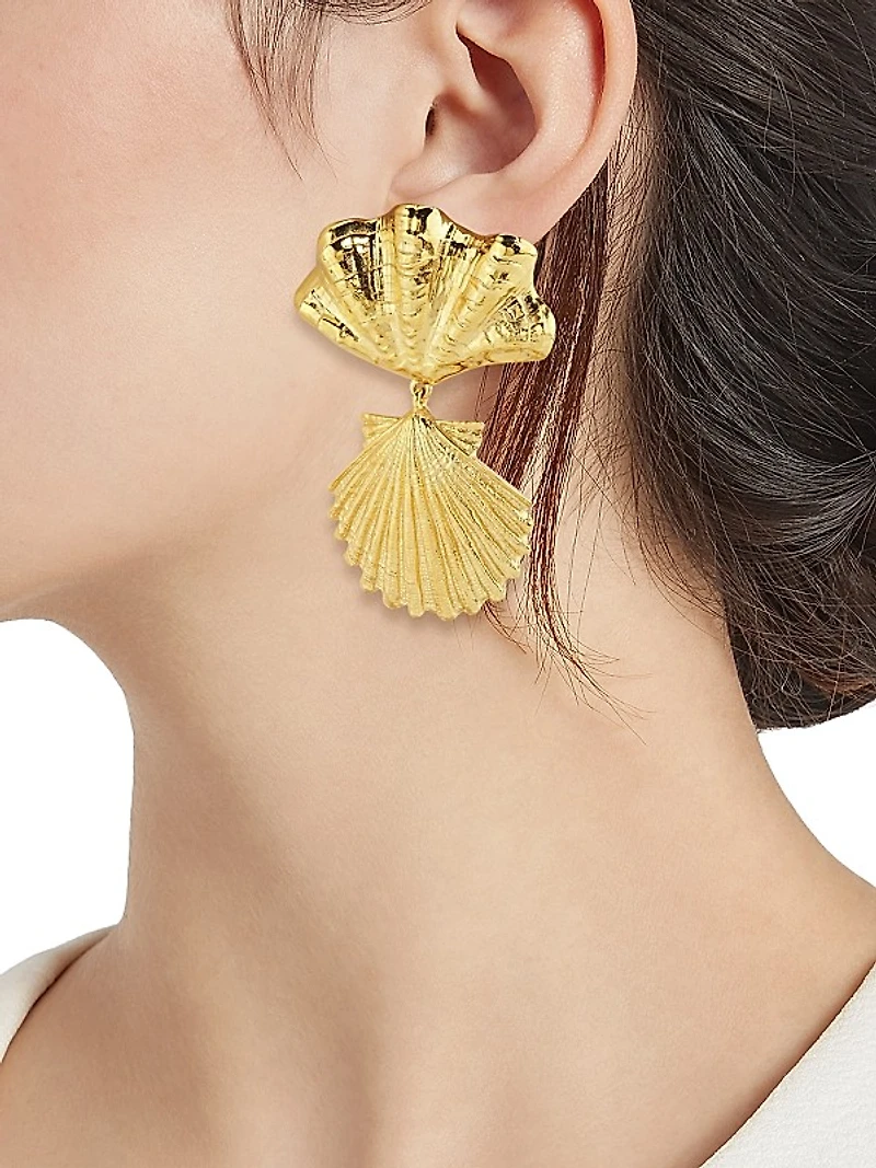 Goldtone Seashell Drop Earrings