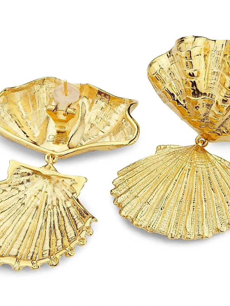 Goldtone Seashell Drop Earrings