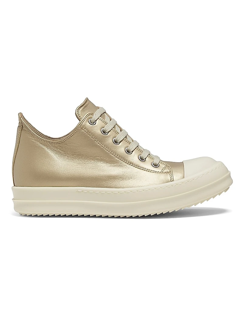 Metallic Leather Low Sneakers
