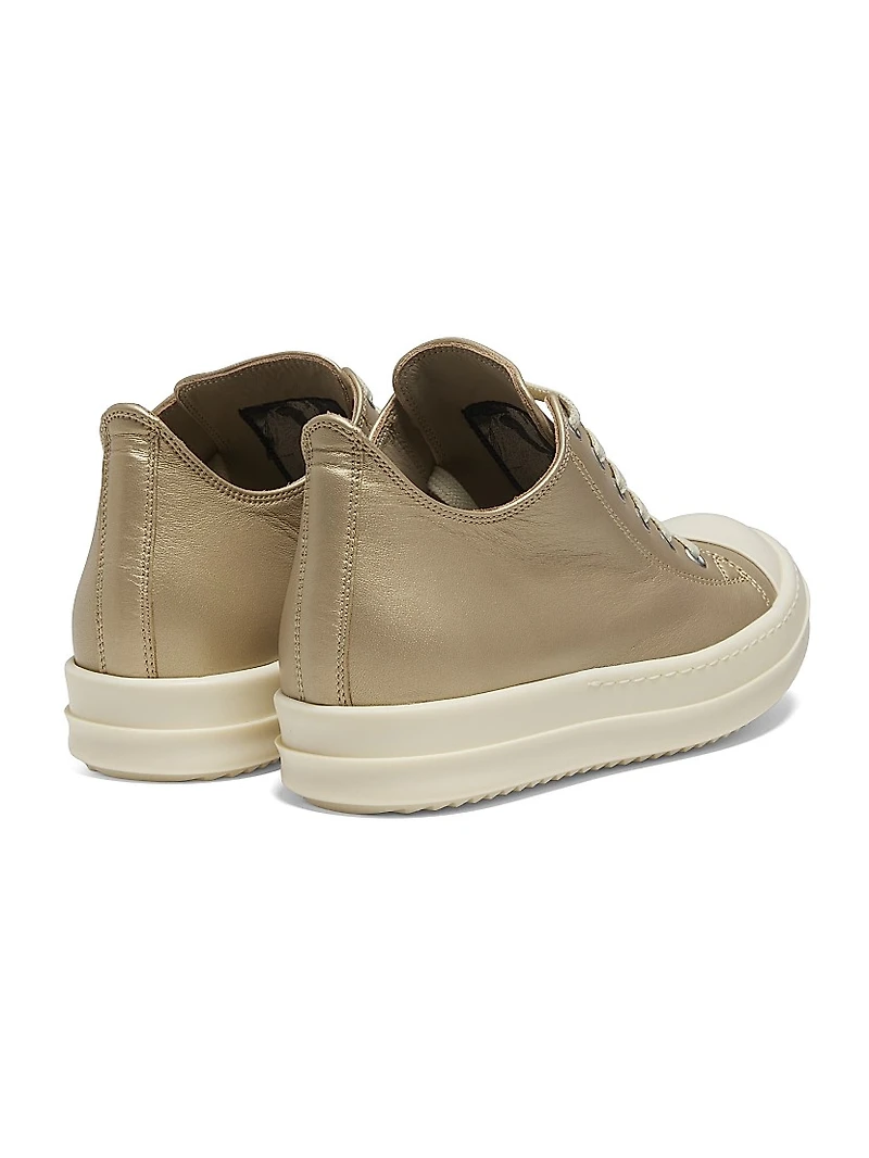 Metallic Leather Low Sneakers