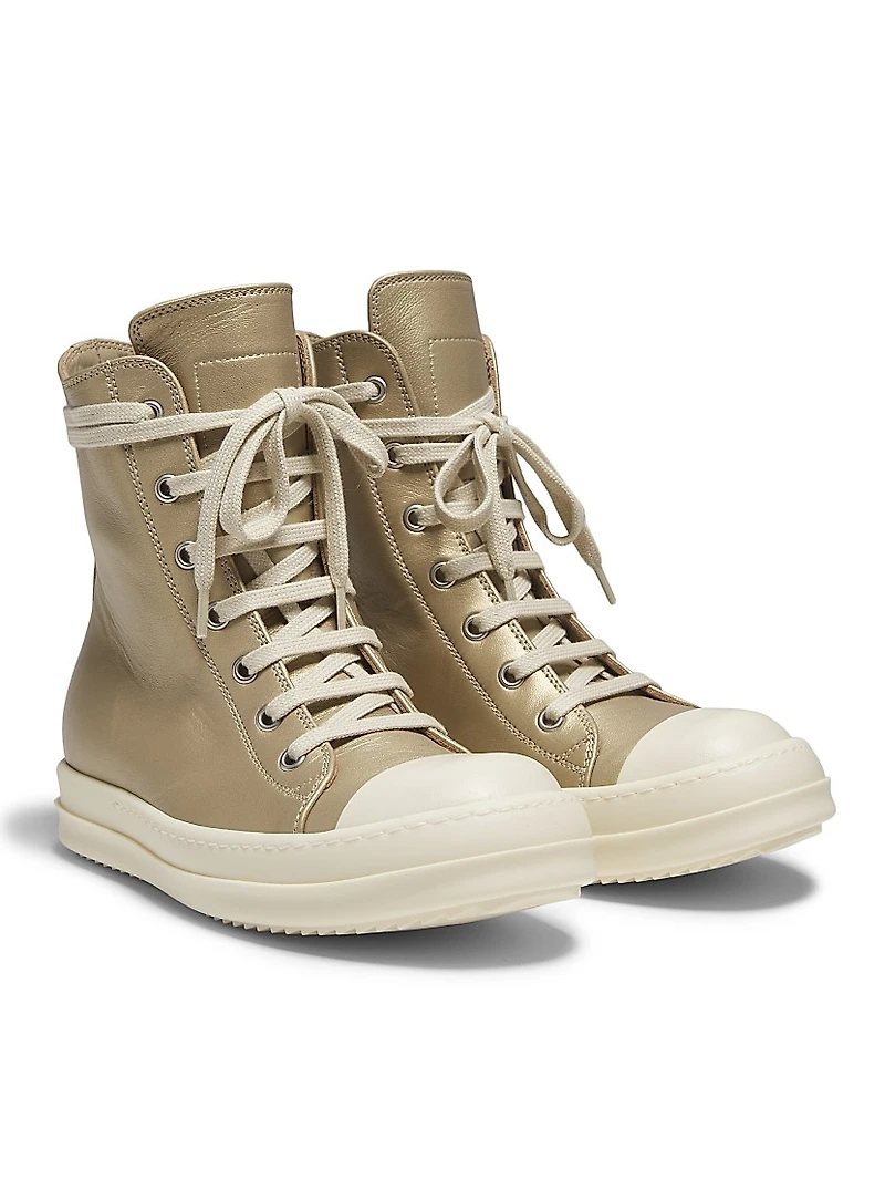Metallic Leather Sneakers