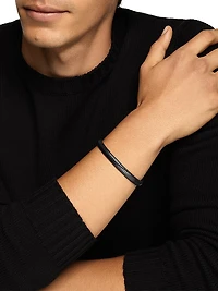 Chevron Cuff Bracelet Black Titanium, 8MM