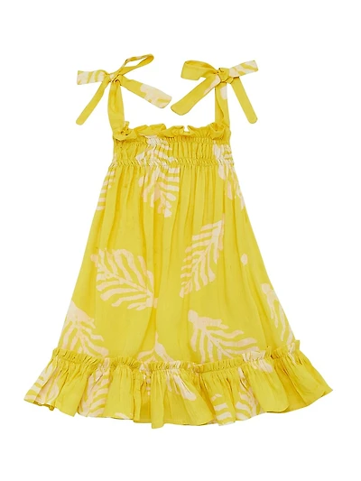 Baby Girl's, Little Girl's & Leaf Print Smocked Dress