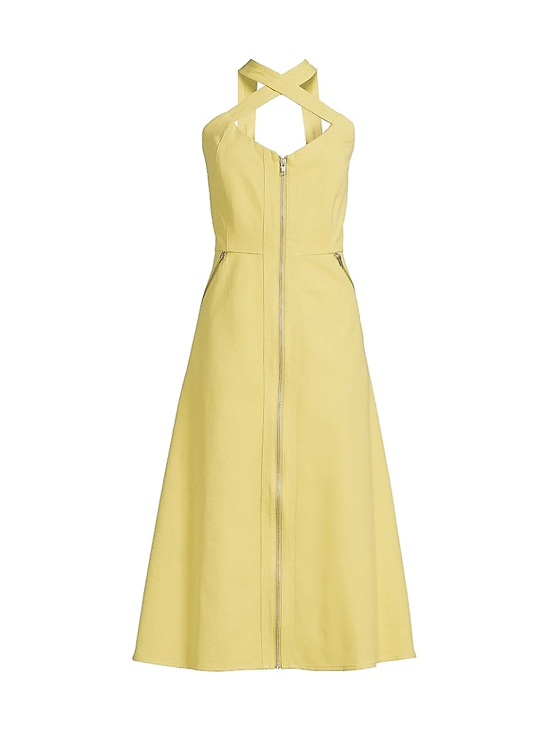 Everyday Tropics Crossover Zip-Front Dress